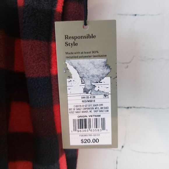 NEW Goodfellow Fleece Pajama Pants Size 3XL Tall / 3XLT Red Black Plaid - Picture 5 of 8